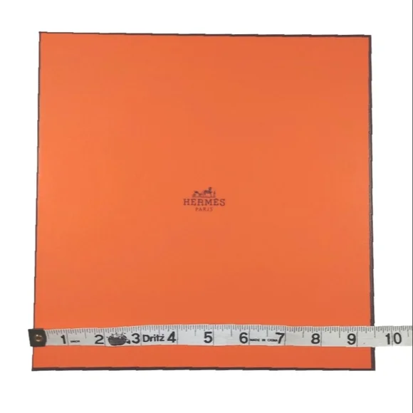 HERMES new authentic iconic orange square scarf gift box with ribbon